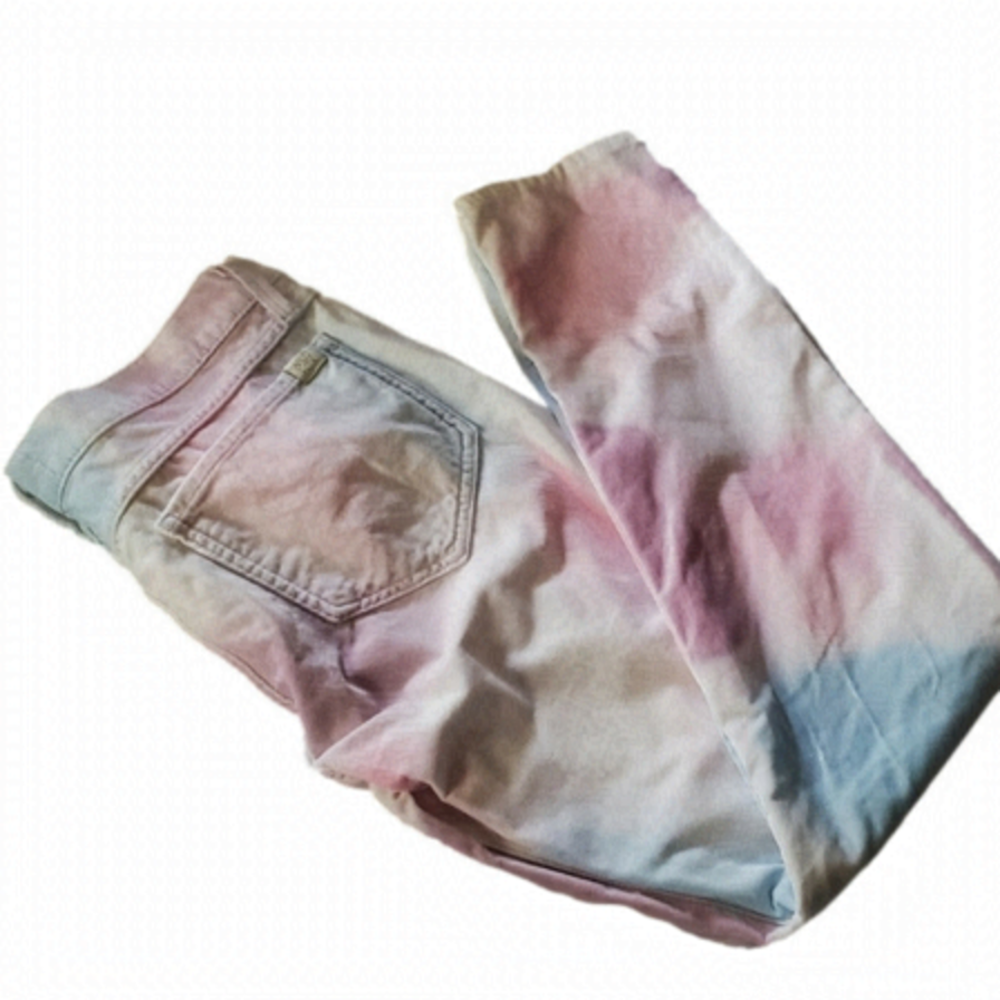Wildfox Pastel Tie-Dye Straight Leg Pants - Pink, Blue, Purple